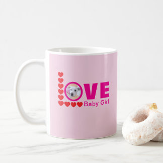 Caneca De Café Cachorrinho Fofinho Corações de Amor Dia dos Namor