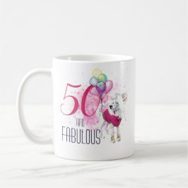 Caneca De Café Cachorro 50 e fabuloso com Balões