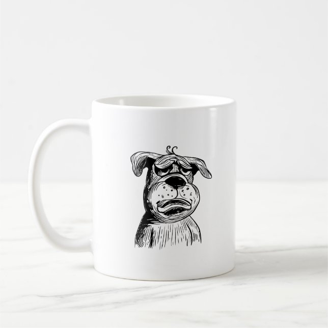 Caneca De Café Cachorro Adora Mug, Engraçado Pitbull (Esquerda)