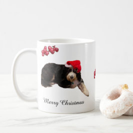 Caneca De Café Cachorro adorável vestindo chapéu de Papai Noel no