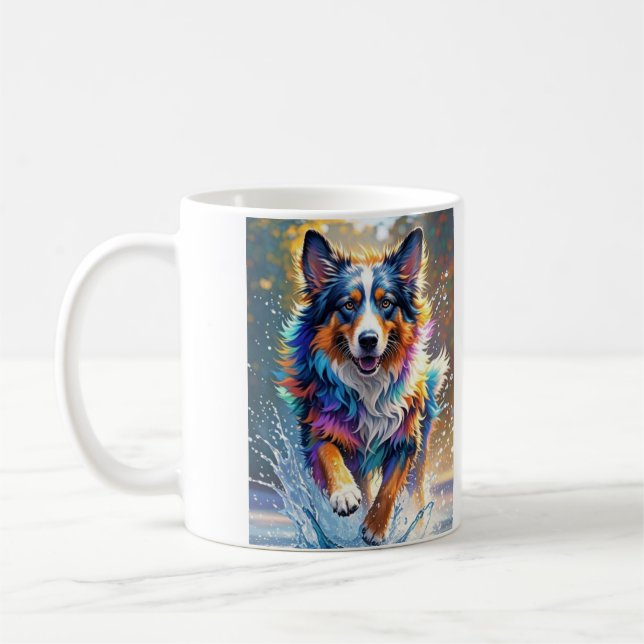 Caneca De Café Cachorro alegre e alegre e divertido, salgado (Esquerda)