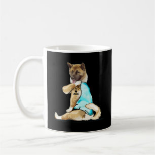 Caneca De Café Cachorro Americano-Akita Adoro Mãe Tatto American-