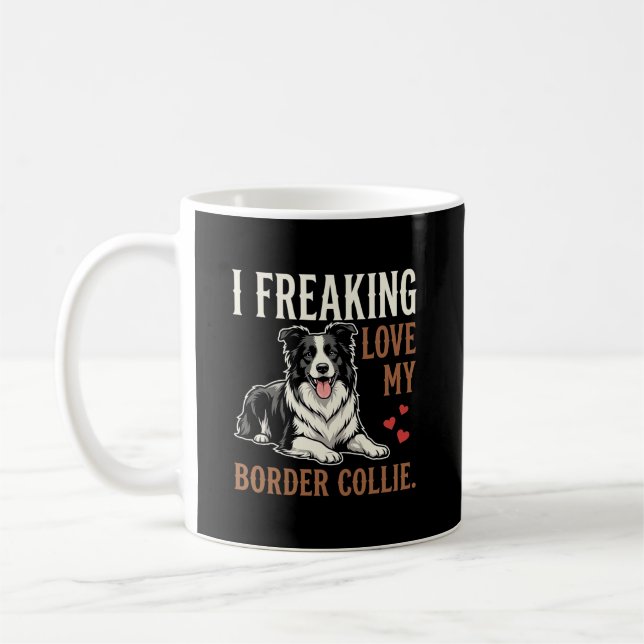 Caneca De Café Cachorro Amor Border Collie Engraçado (Esquerda)