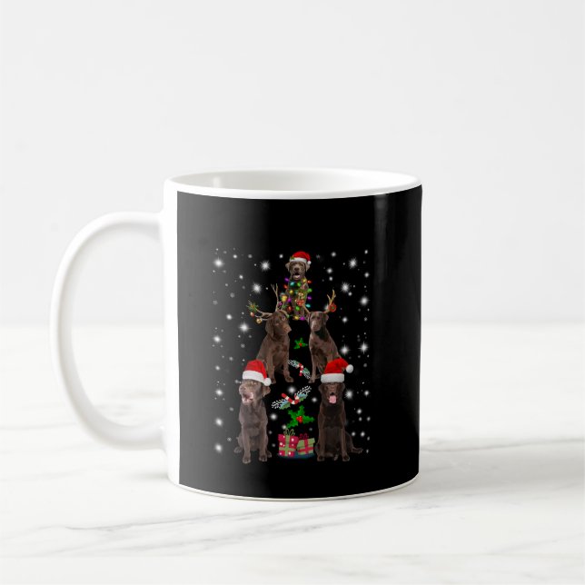 Caneca De Café Cachorro | Árvore de Natal do Chocolate Labrador (Esquerda)