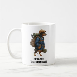 Caneca De Café Cachorro Aventureiro Dachshund Caminhante Casa é O