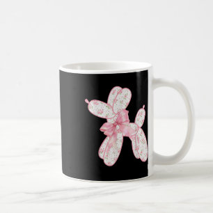 Caneca De Café Cachorro Balão Floral Rosa Coquette Laço Mulheres