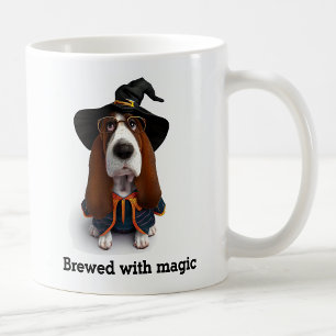 Caneca De Café Cachorro Basset Hound Feiticeiro de Feitiçaria