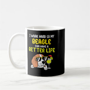 Caneca De Café Cachorro-Beagle Duro Beagle Melhor Vida Cachorro E