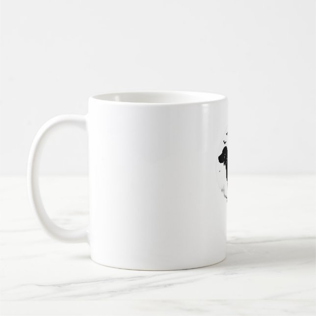 Caneca De Café Cachorro Beagle � Silhueta da Lua de Halloween Cam (Esquerda)