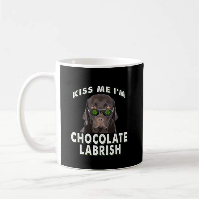 Caneca De Café Cachorro | Beije-me Sou Chocolate Labrish (Esquerda)