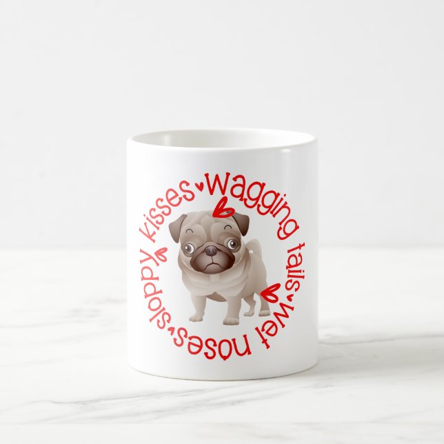 Caneca De Café Cachorro, beijos desleixados (Centro)