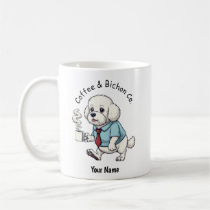 Caneca De Café Cachorro Bichon Frise engraçado Terno de Negócios