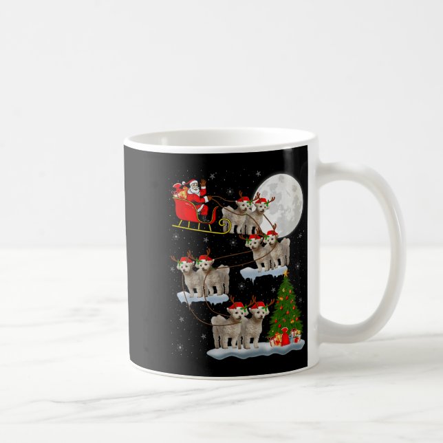 Caneca De Café Cachorro Bichon Frise Papai Noel Trenó Voador Dive (Direita)