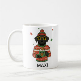 Caneca De Café Cachorro Black Lab Natal Nome Personalizado
