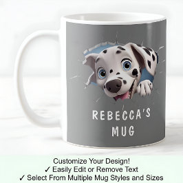 Caneca De Café Cachorro Bonito Numa Caneca! Novidade Para O Azul