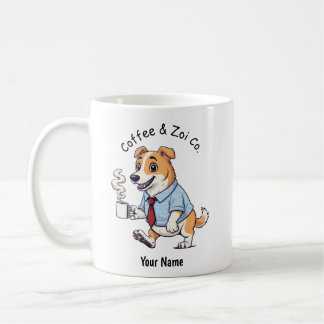 Caneca De Café Cachorro Borzoi engraçado Terno de Negócios Café