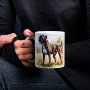 Caneca De Café Cachorro Boxer de Aquarela