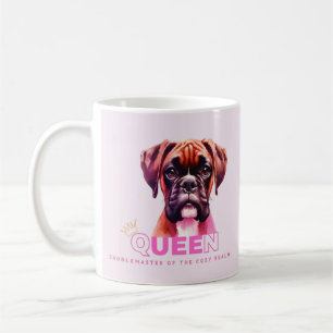 Caneca De Café Cachorro-Boxer: Queen Cuddle Master