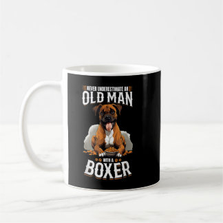 Caneca De Café Cachorro-Boxer Raça Pet Nunca Subestime Um Velho