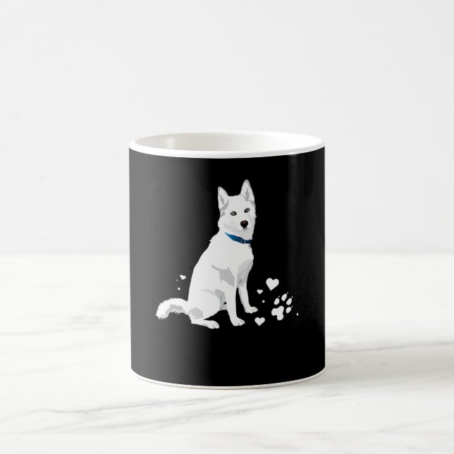 Caneca De Café Cachorro Branco Bonito Siberiano - Cachorro Branco (Centro)