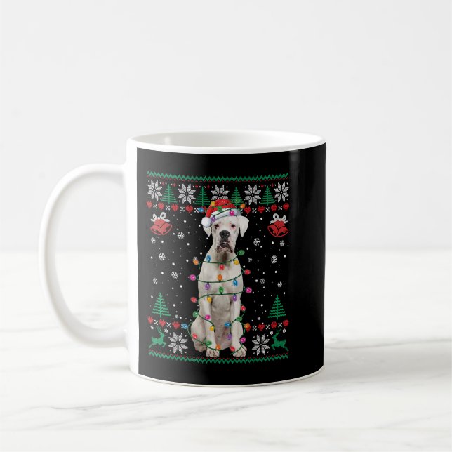 Caneca De Café Cachorro Branco Cachorro Feio de Natal Docinho Eng (Esquerda)