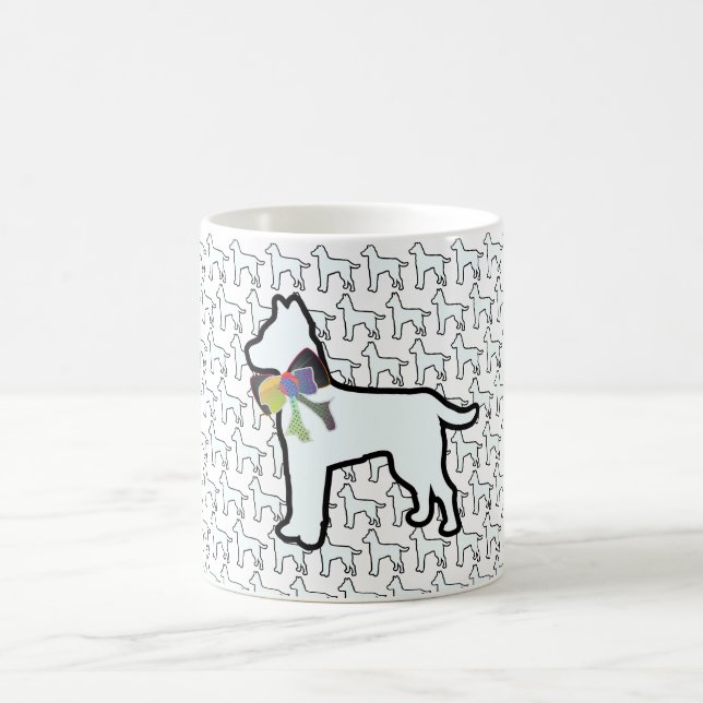 Caneca De Café Cachorro Branco Com Laço   (Centro)