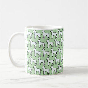Caneca De Café Cachorro Branco Hortelã Verde