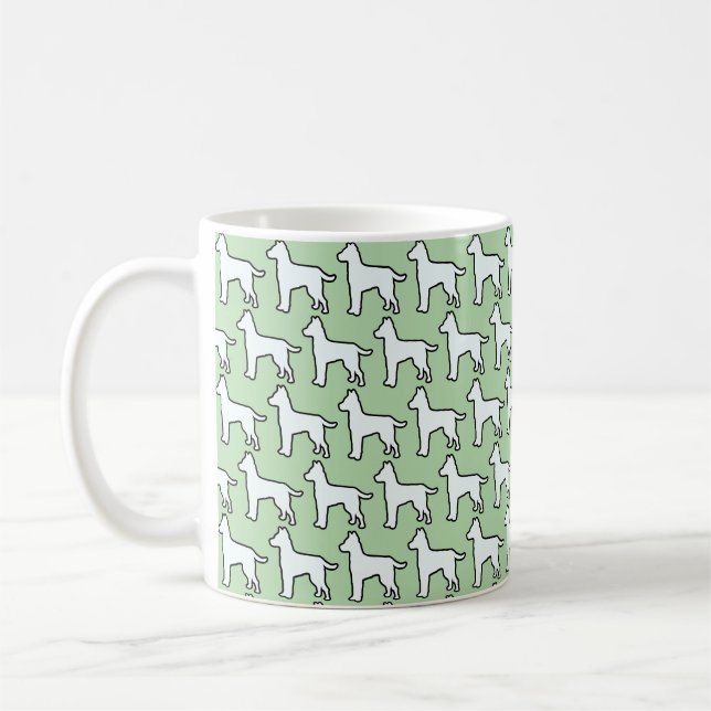 Caneca De Café Cachorro Branco Hortelã Verde (Esquerda)