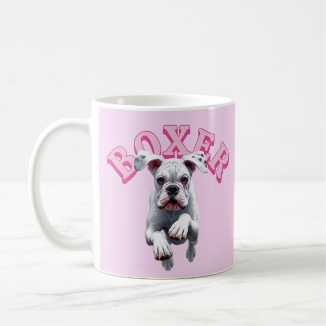 Caneca De Café Cachorro Branco Repleto (Esquerda)