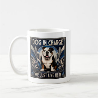 Caneca de Café Cachorro Bulldog Engraçado Comanda
