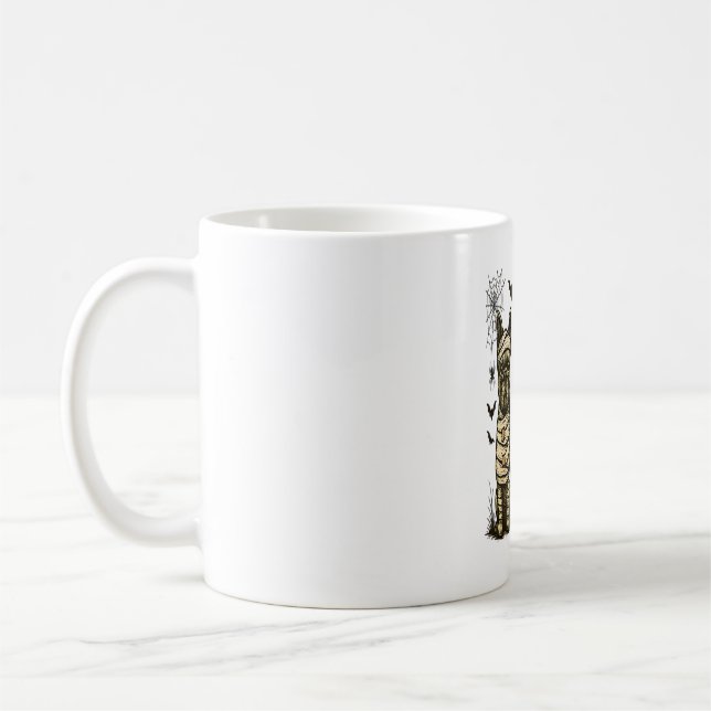 Caneca De Café Cachorro Bulldog Francês Fantasma De Halloween Ret (Esquerda)