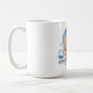 Caneca De Café Cachorro Bulldog Francês Onda Pincel Japonês Cacho