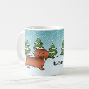 Caneca De Café Cachorro-Cachinho-de-Cabelo-Comprido Vermelho - Fl