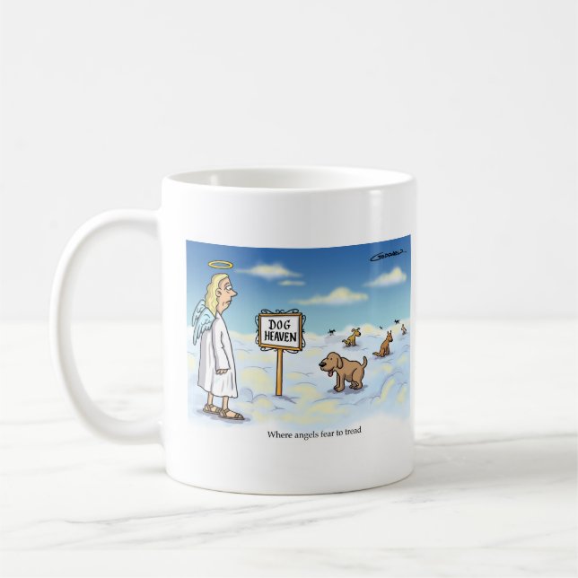 Caneca De Café Cachorro Céu - Onde anjos temem caminhar. (Esquerda)