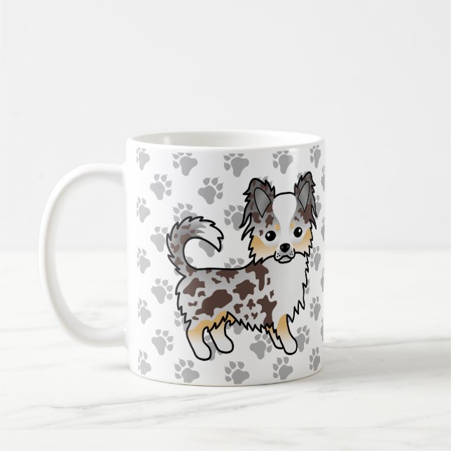 Caneca De Café Cachorro Chihuahua de Capa Comprida Merle Chocolat (Esquerda)