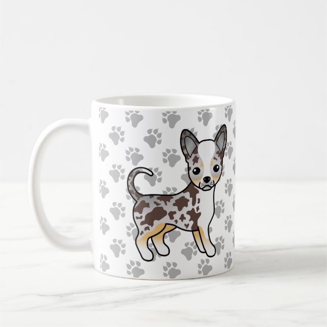 Caneca De Café Cachorro Chihuahua de Capa Lisa Merle Chocolate &  (Esquerda)