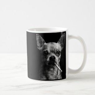 Caneca De Café Cachorro chihuahua engraçado amante de fumante mem