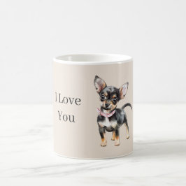 Caneca De Café Cachorro Chihuahua Marrom Doce Fofo Creme
