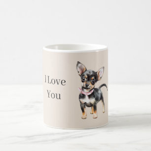 Caneca De Café Cachorro Chihuahua Marrom Doce Fofo Creme
