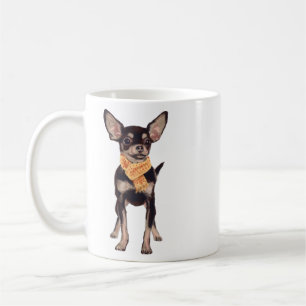 Caneca De Café Cachorro Chihuahua pintado manualmente