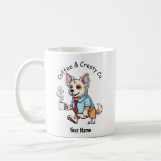 Caneca De Café Cachorro Chinês Crestado Engraçado no Terno de Neg