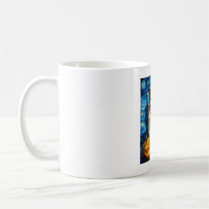 Caneca De Café Cachorro Collie Áspero Fofo Abóbora de Halloween J