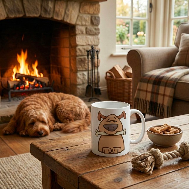 Caneca De Café Cachorro Com Um Osso (Criador carregado)