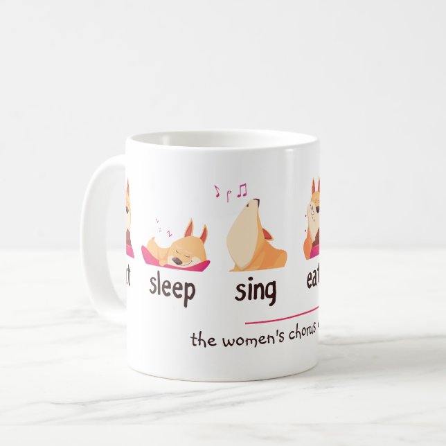 Caneca De Café Cachorro Coma Sono Cachorro (Frente Esquerda)