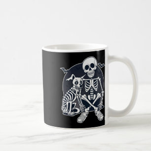 Caneca De Café Cachorro Como Bones Halloween Skeleton