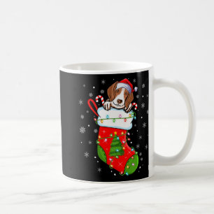 Caneca De Café Cachorro Coonhound Engraçado em Meias de Natal Luz