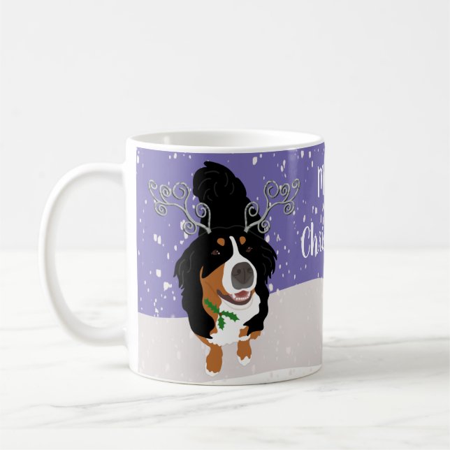 Caneca De Café Cachorro da montanha Bernese de Natal (Esquerda)