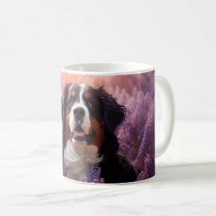 Caneca De Café Cachorro da Montanha Bernese em lavandas