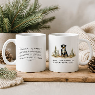 Caneca De Café Cachorro da Montanha Entlebucher Aquarela Citação