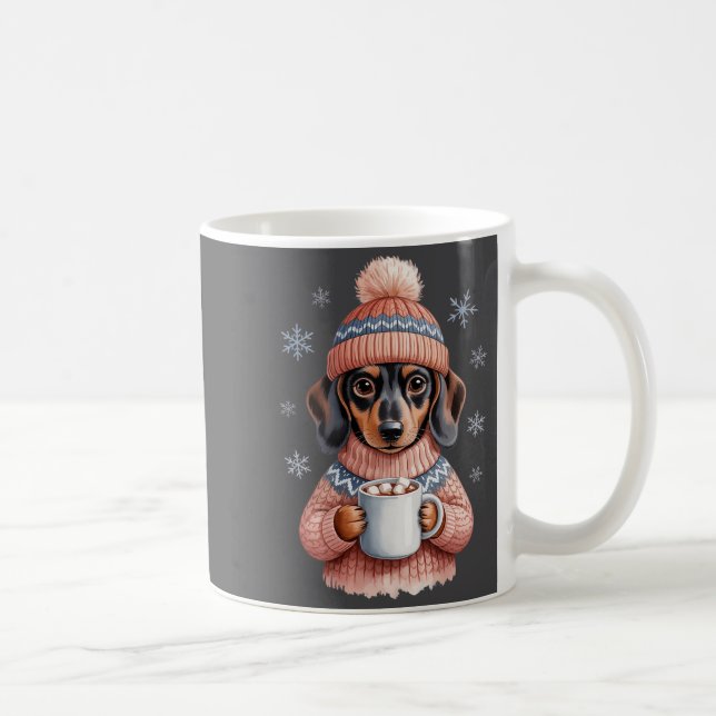 Caneca De Café Cachorro Dachshund Aconchegante Com Chocolate Quen (Direita)